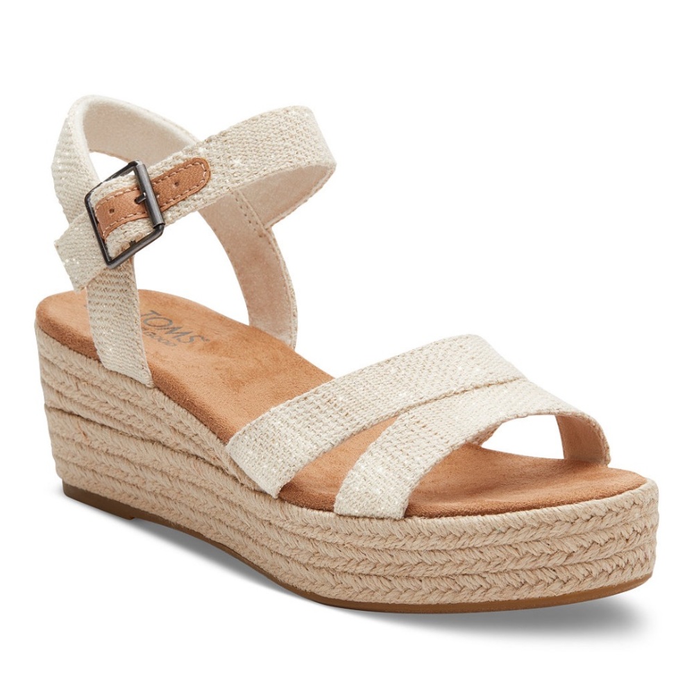 Toms Cream Wedge Sandals